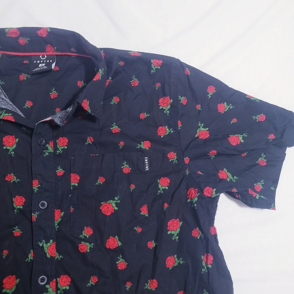 Empyre Floral Button Up Short Sleeve Tee Shirt - Picture 4 of 5